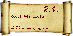 Rossi Vászoly névjegykártya